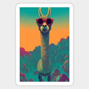 No Drama For This Llama Funny Retro Sticker